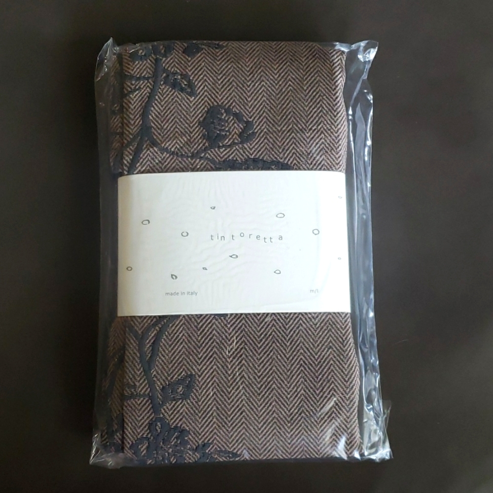Anthropologie Side Floral Brown/Black Tights